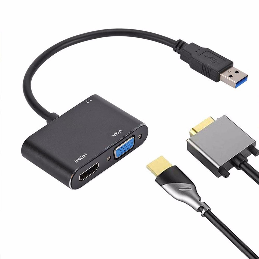 Convertidor USB 3.0 a Hmdi 4k VGA con audio 3.5mm 3 en 1 Multiport hub S0943