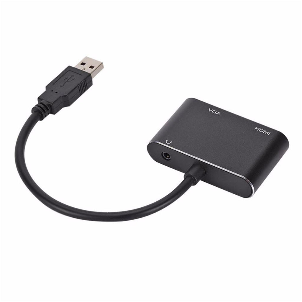 Convertidor USB 3.0 a Hmdi 4k VGA con audio 3.5mm 3 en 1 Multiport hub S0943