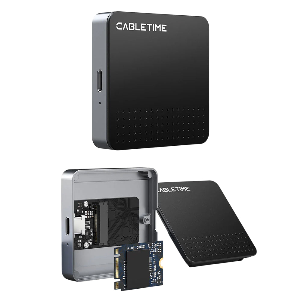 Case Enclosure M.2 NVMe 2230 USB-C CABLETIME Magnético 10Gbps Aluminio MagSafe iPhone MacBook CB33G S2271