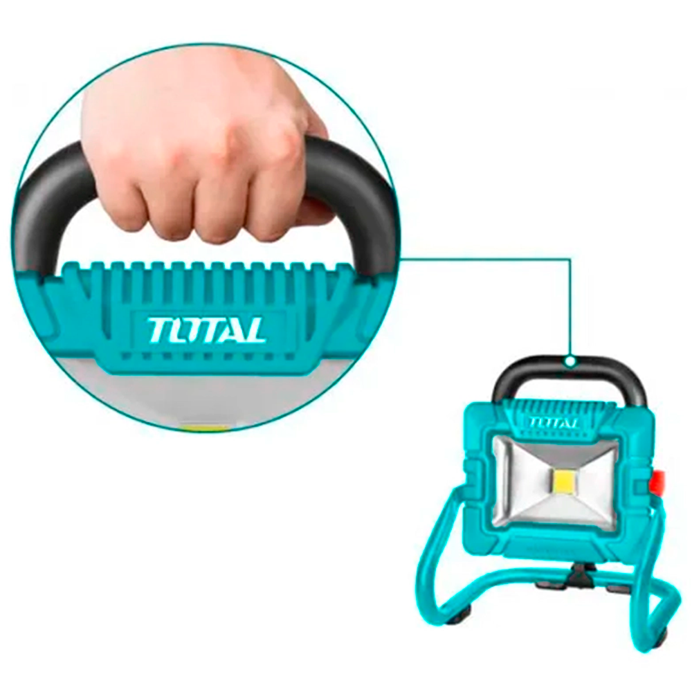 Lámpara de Trabajo LED Inalámbrica TOTAL 20V 1800 Lúmenes Foco Reflector Portátil con Batería 2.0Ah y Cargador TWLI20258 S2313