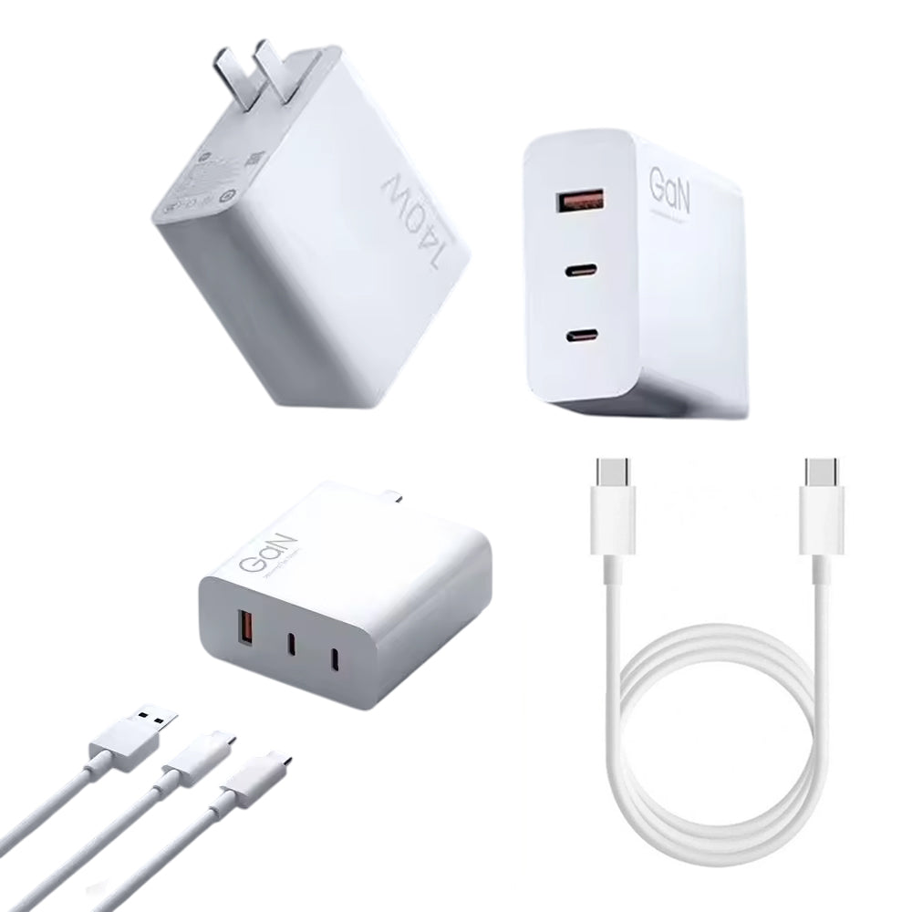 Cargador de Pared Xiaomi 140W GaN Triple Port 1A2C Carga Rápida Cable 6A C-C Blanco S2235