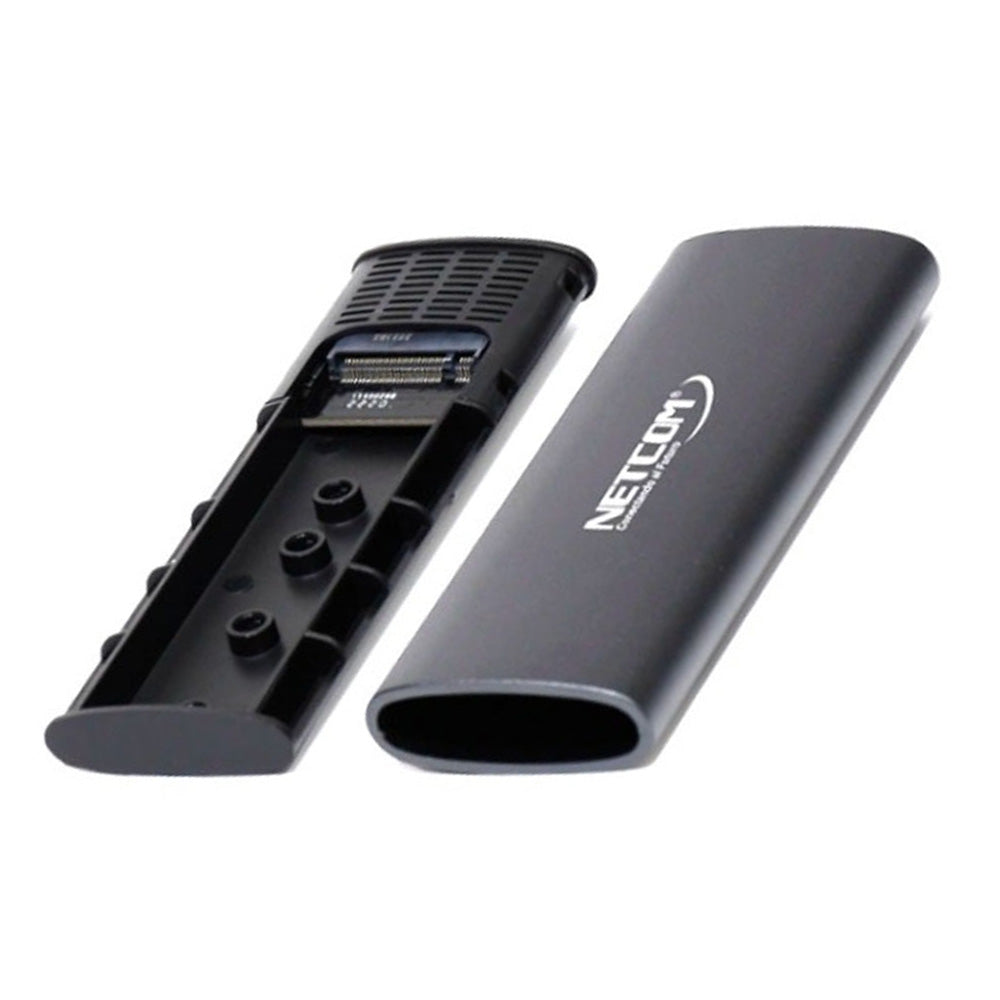 Case Gabinete de Aluminio para Disco Sólido M.2 NVMe SATA Dual Protocol NETCOM S2148