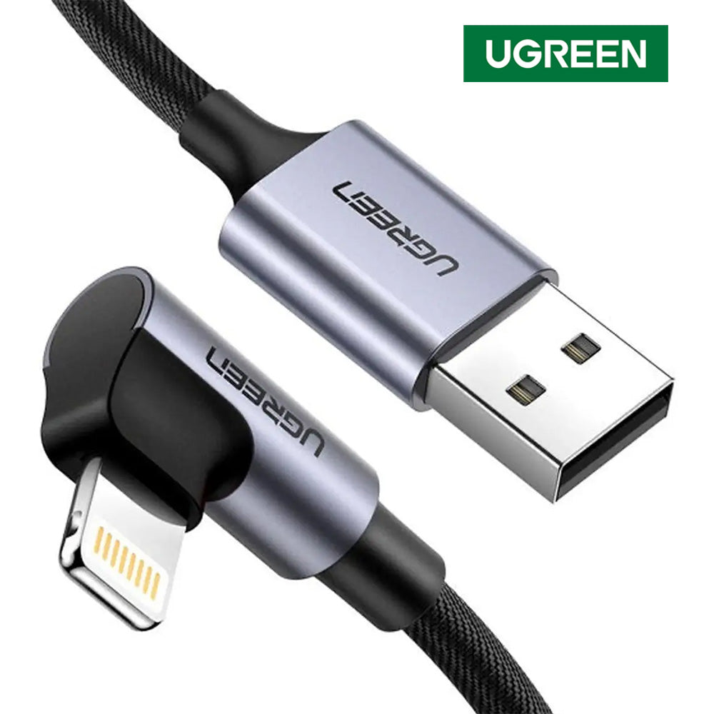 Cable UGREEN USB-A a Lightning 90° Certificado MFi  1 Metro s2106