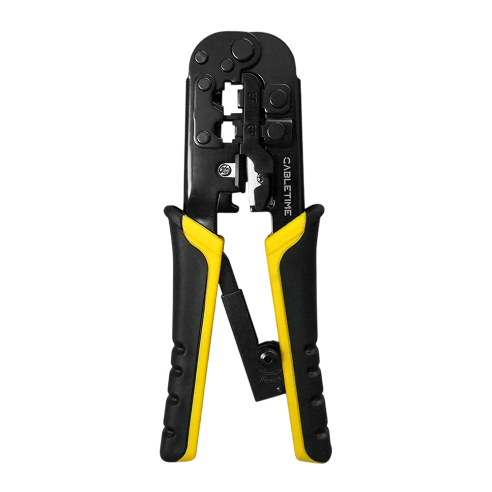 Alicate Crimpador Ponchadora 3 en 1 CABLETIME RJ45 Cat5 Cat6 RJ11 8P 6P 4P Acero al Carbono CNT1C S2273