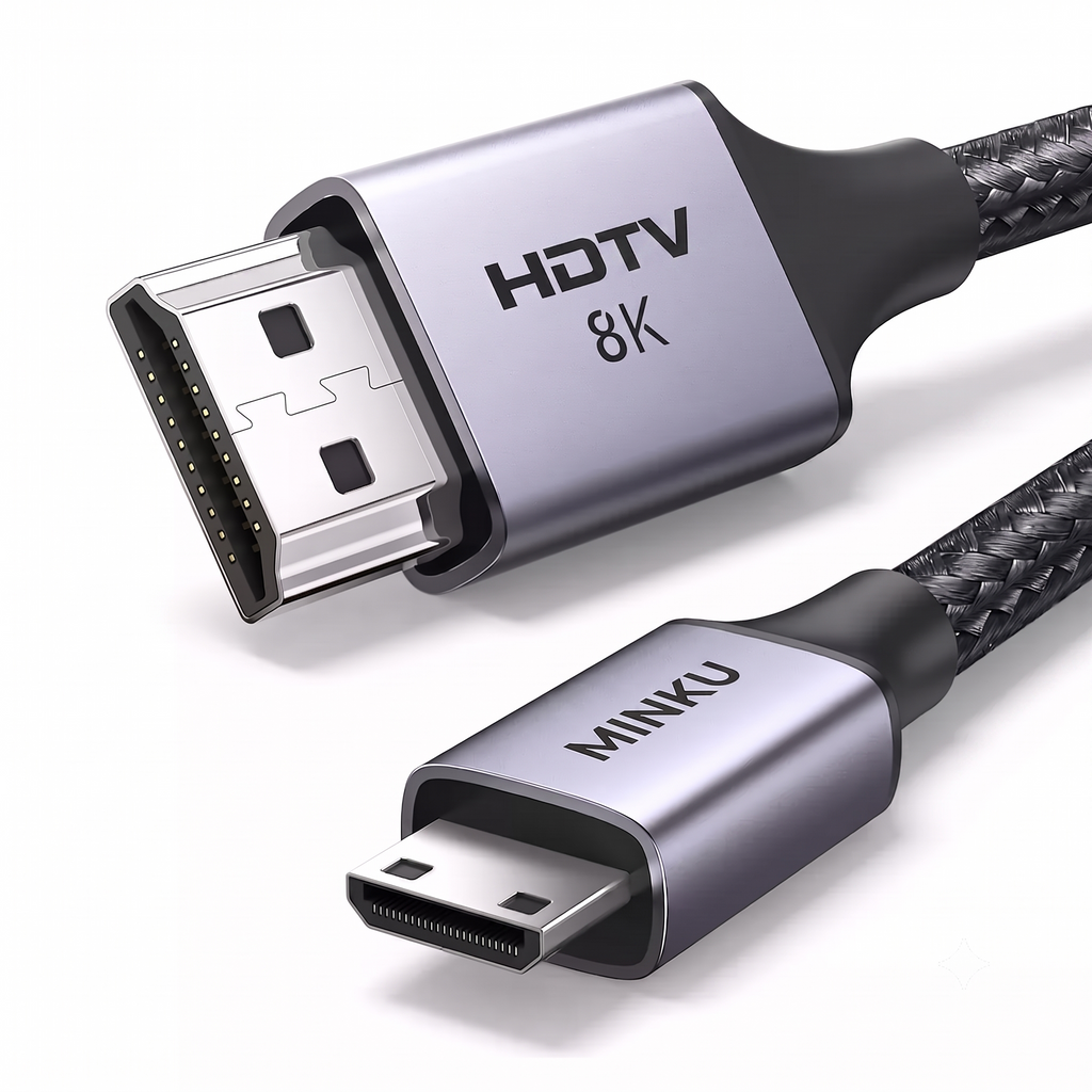 Cable Mini HDMI a HDMI 2.1 Bidireccional 8K a 60Hz 48Gbps MINKU de 2 Metros S2191