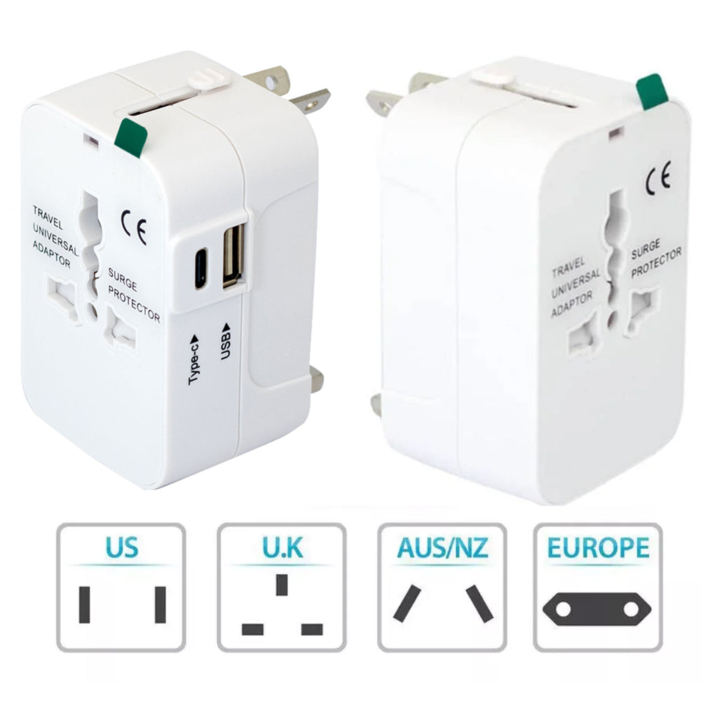 Adaptador Internacional Enchufe Universal Viajero 110v 220v + 1 USB + 1 tipo C S2011