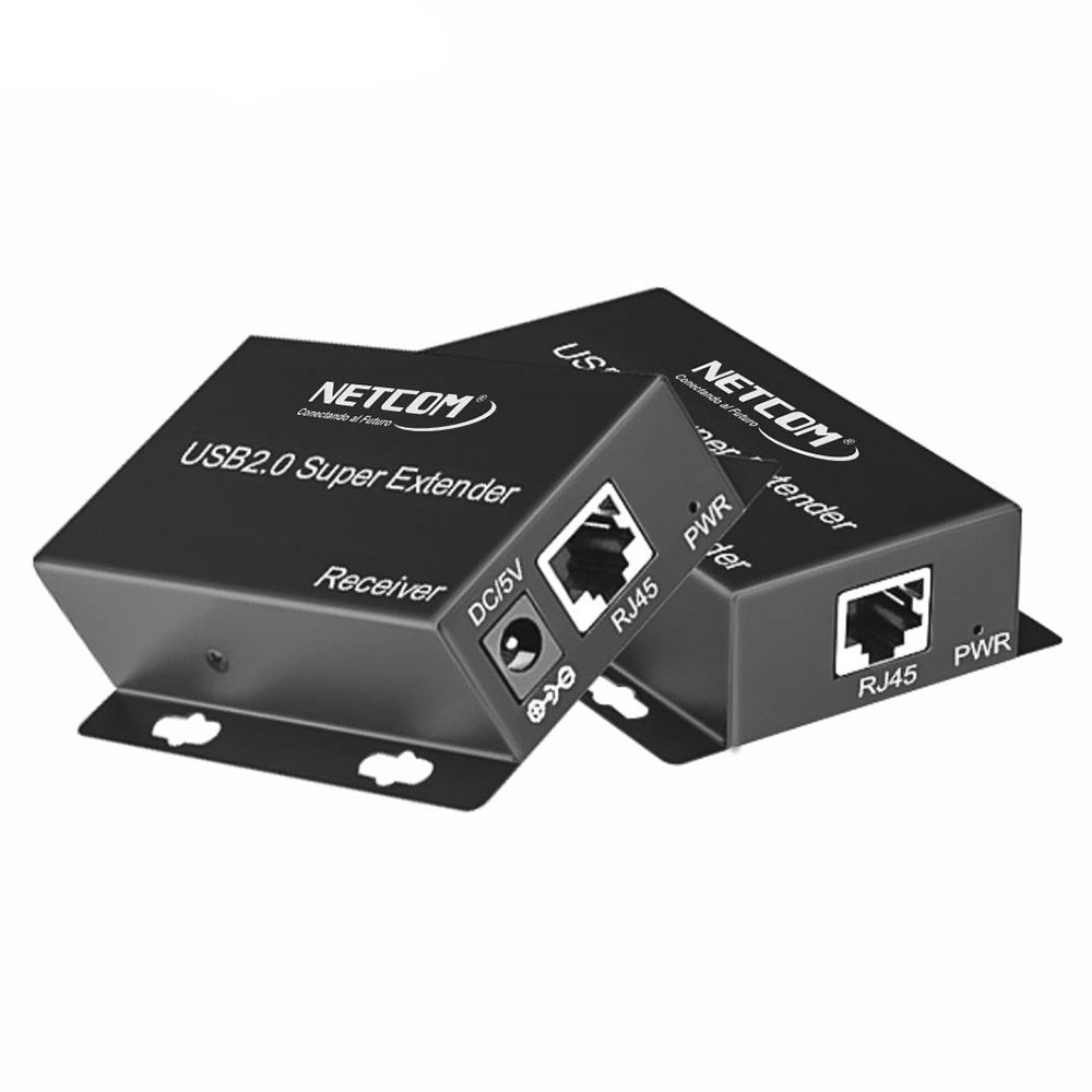 Kit Extensor USB 2.0 de 4 Puertos por Cable de Red RJ45 hasta 60 Metros (Netcom) s2081