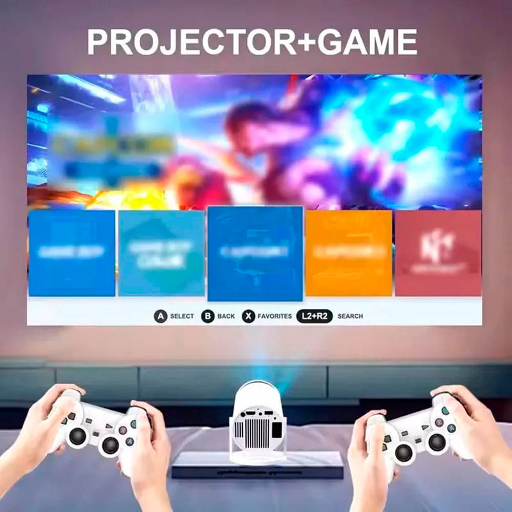 Proyector Gamer Inteligente Tomate Android 180° 4K WiFi 2 Mandos 20000+ Juegos s2257