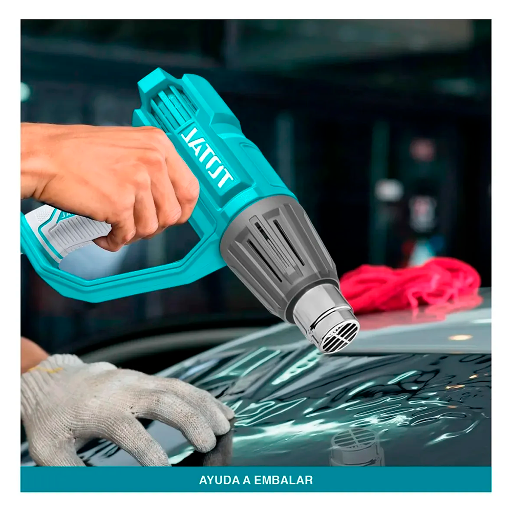 Pistola de Calor Eléctrica TOTAL 2000W 220V Decapador Térmico Industrial con 4 Accesorios y Rascador TB20078 S2314