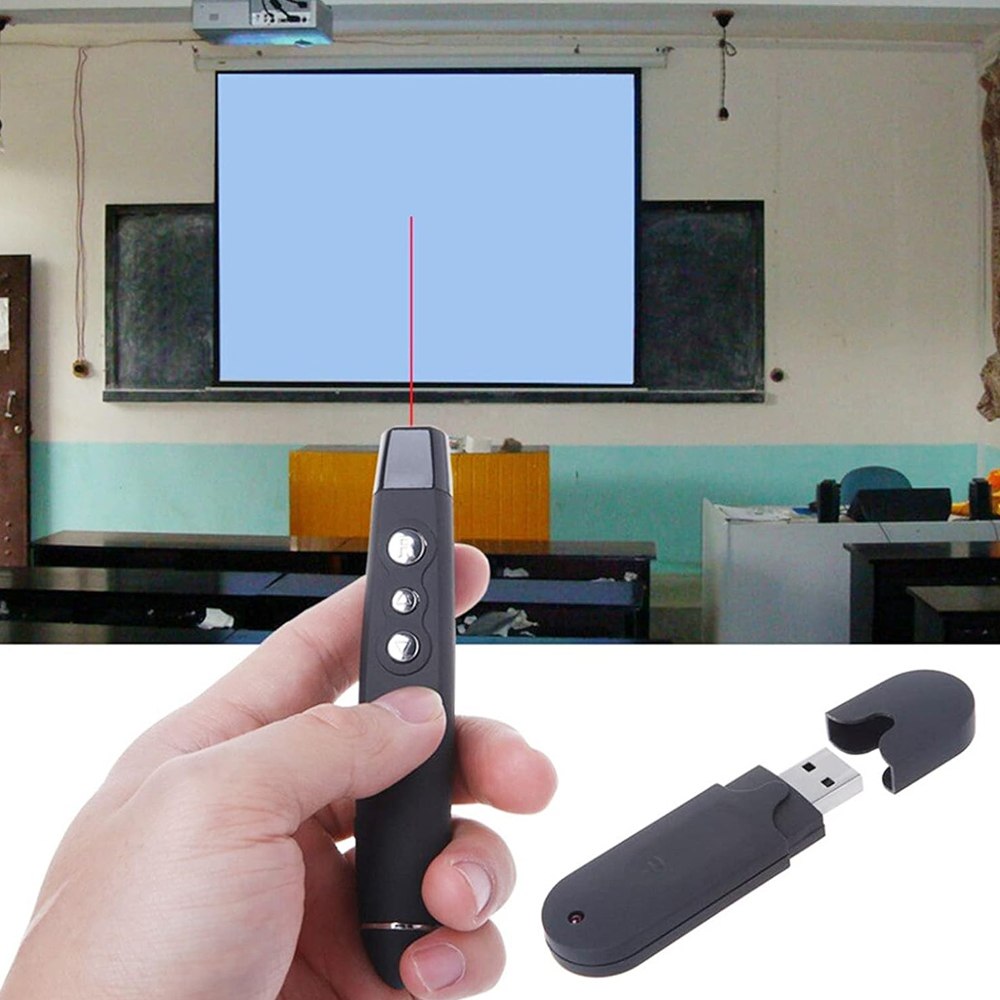 Puntero Presentador de Diapositivas 10m USB laser con forro S1374
