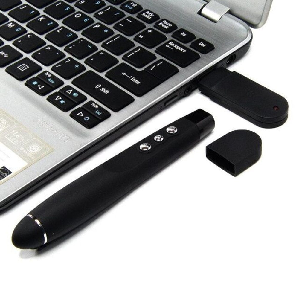 Puntero Presentador de Diapositivas 10m USB laser con forro S1374