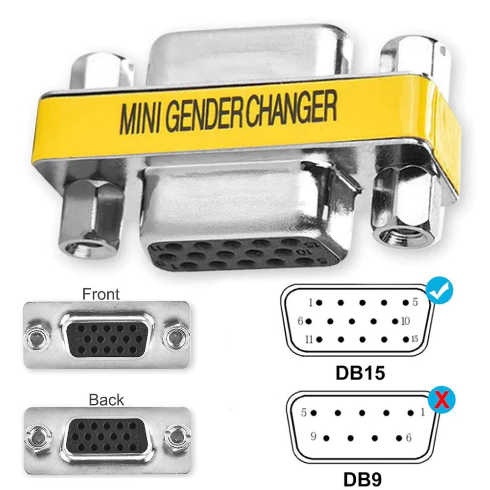 Adaptador Union VGA a VGA Hembra Acople Extiende empalme DB15 S1376