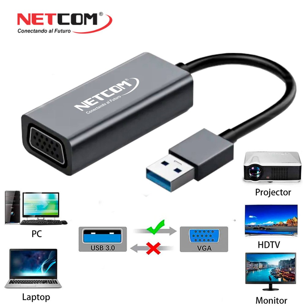 Adaptador convertidor USB 3.0 a VGA Full HD 1080P S1398