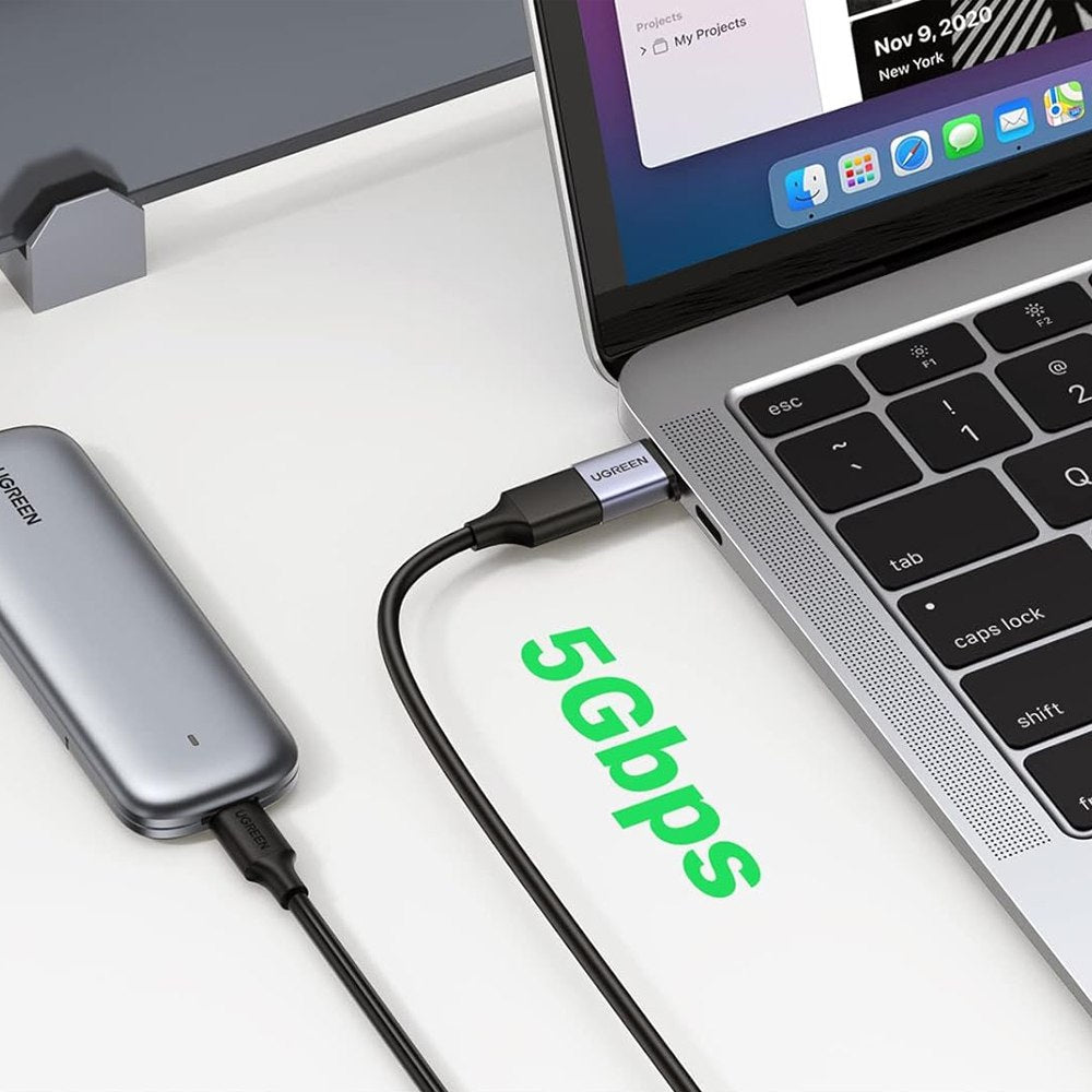MINI ADAPTADOR OTG USB C TIPO C MACHO A USB 3.0 HEMBRA UGREEN 5GBPS S1422