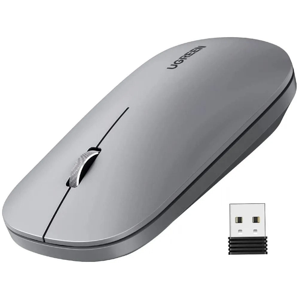 Mouse silencioso Inalambrico UGREEN 4000 DPI USB 2.4GHz Gris S1425