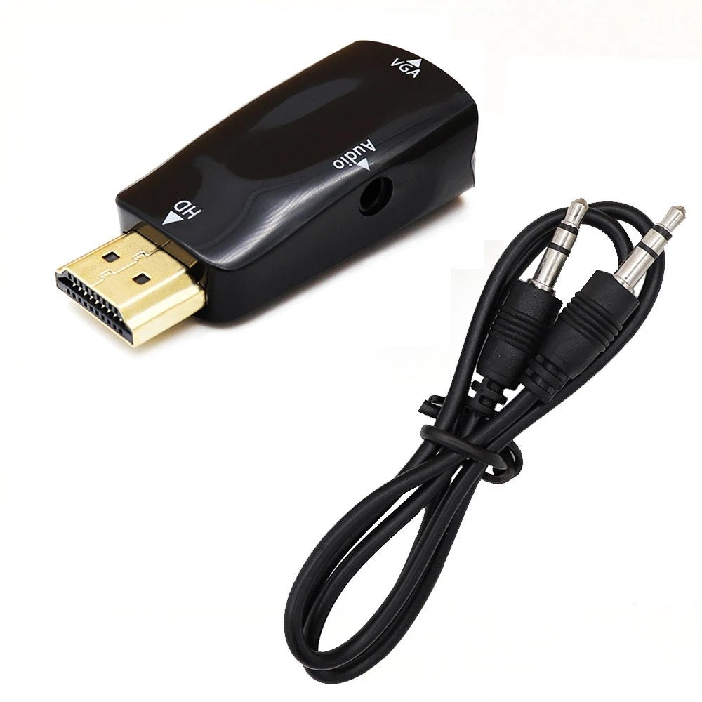 Adaptador Convertidor de Hdmi a Vga audio jack 35mm 1080P FULL HD S1431