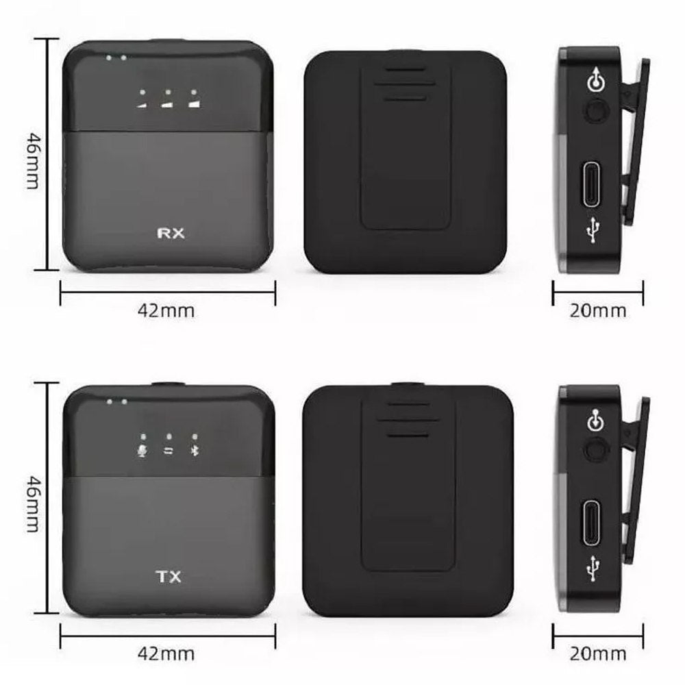 Doble Micrófono Solapa inalámbrico recargable tipo C y Jack 35mm SX9 S1432