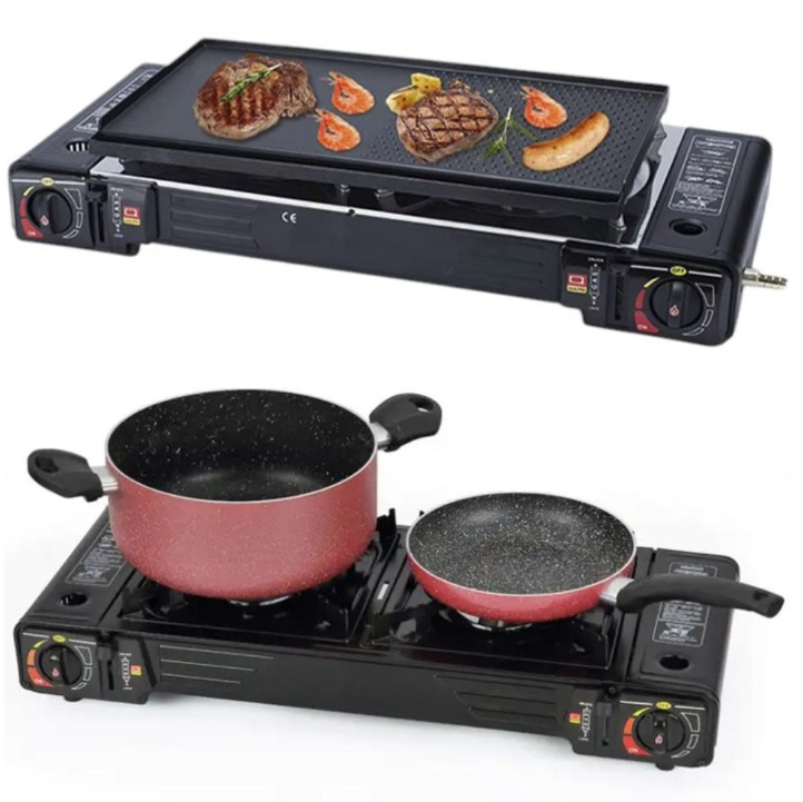 Parrilla a Gas Portátil Plegable con Maletín + 2 Gas Butano FIX s2015