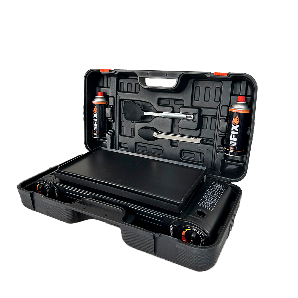 Cocina Parrillera Portátil con Maletín + 2 Gas Butano FIX s2015
