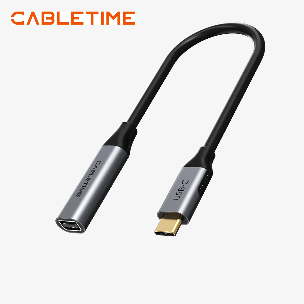 Adaptador USB-C a Mini DisplayPort CABLETIME 4K 60Hz 21.6Gbps Chip Activo Aluminio MacBook s2272