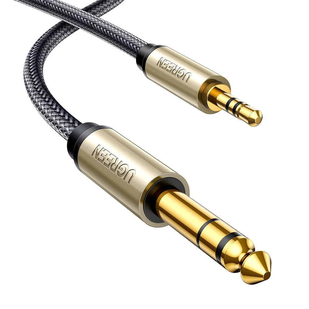 Cable de Audio UGREEN 3.5mm a 6.35mm 1/4 TRS 5 metros Nylon Trenzado Aleación Zinc Bañado 10630 S2341