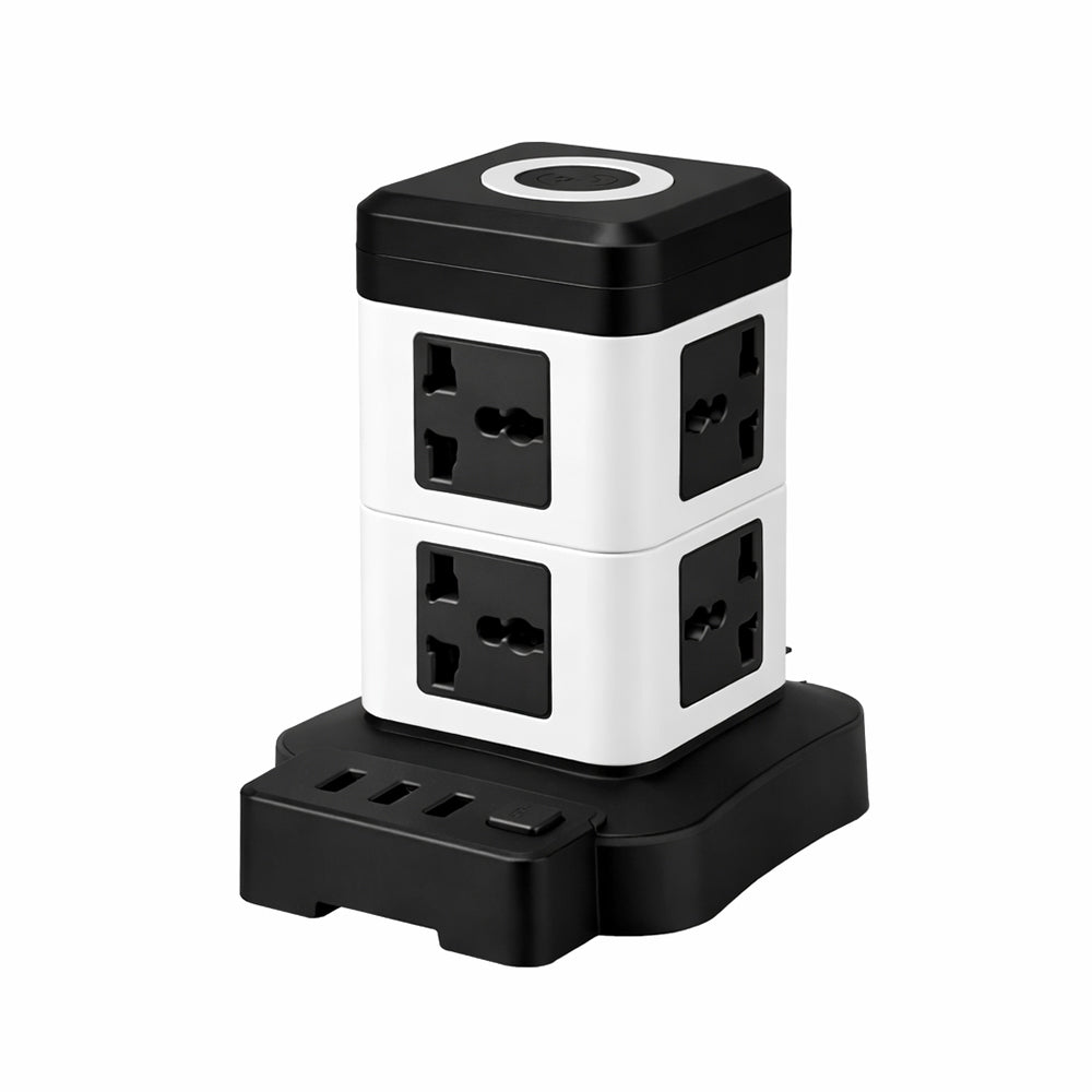 Extensión Torre Multicontacto de 8 Enchufes y 3 Puertos USB 2500W S2072
