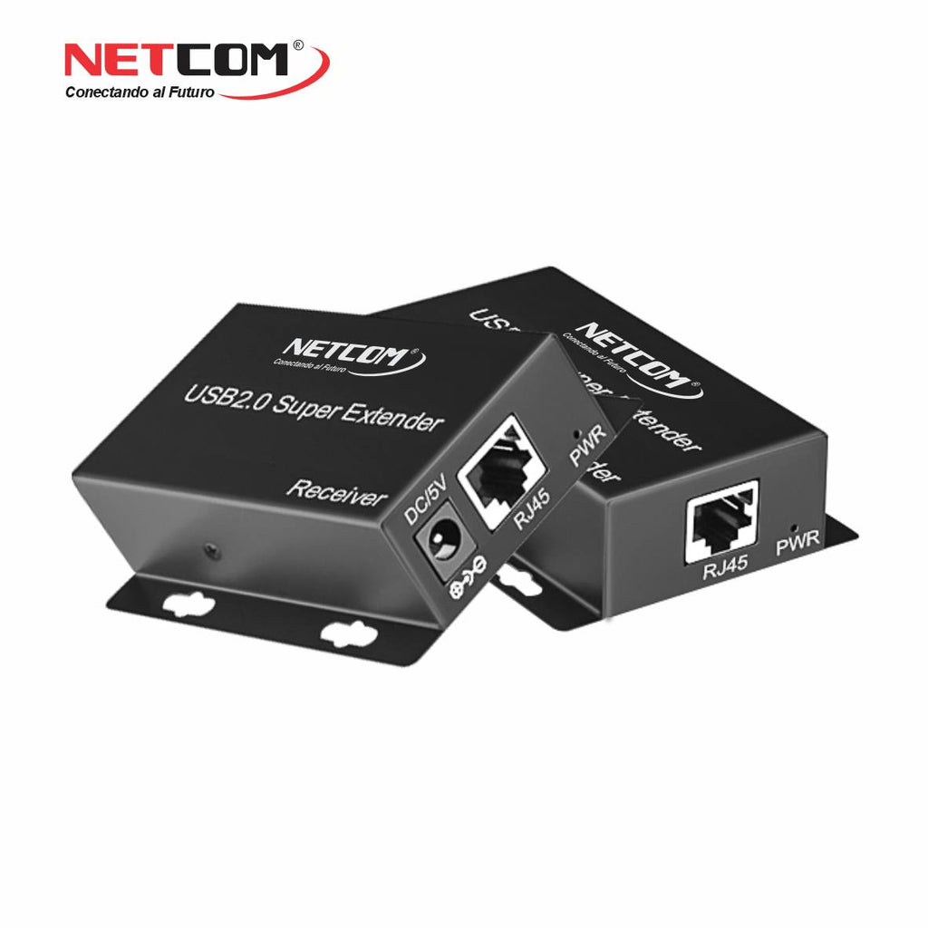 Kit Extensor USB 2.0 de 4 Puertos por Cable de Red RJ45 hasta 60 Metros (Netcom) s2081