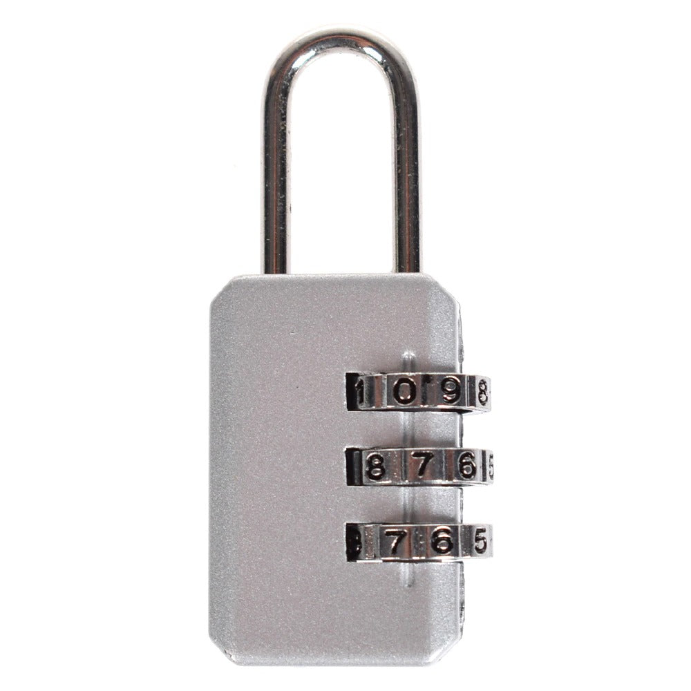 Candado de Seguridad para Mochilas y Maletas | Combinación de 3 Dígitos | Plata S1114-3