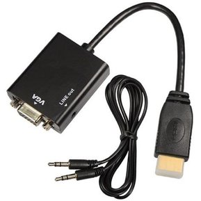 Adaptador Convertidor De Hdmi A Vga Hdmi Macho Vga + Audio - Negro S14070
