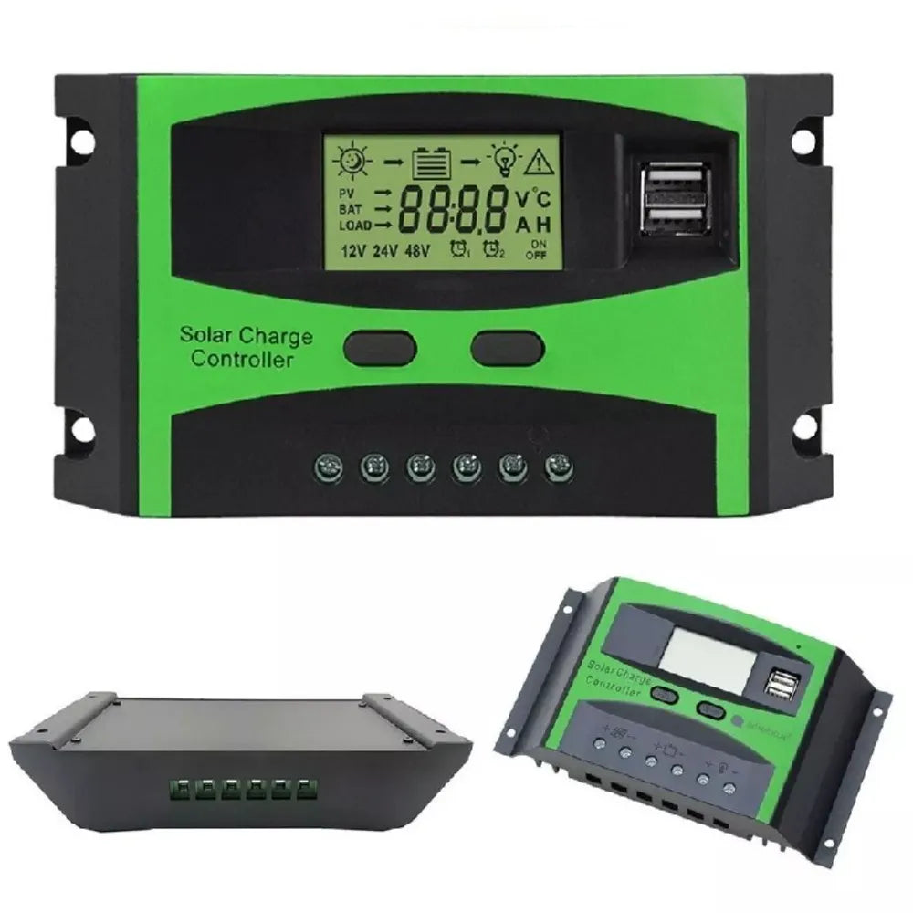 Regulador Controlador de Carga Solar PWM | 40A | 12V-24V | Dual USB | KAZO S1915