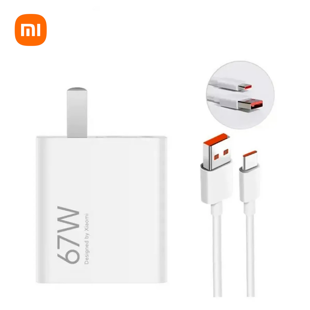 Cargador Xiaomi 67W Turbo Charge con Cable USB-A a USB-C Adaptador Original de Carga Rápida S2044