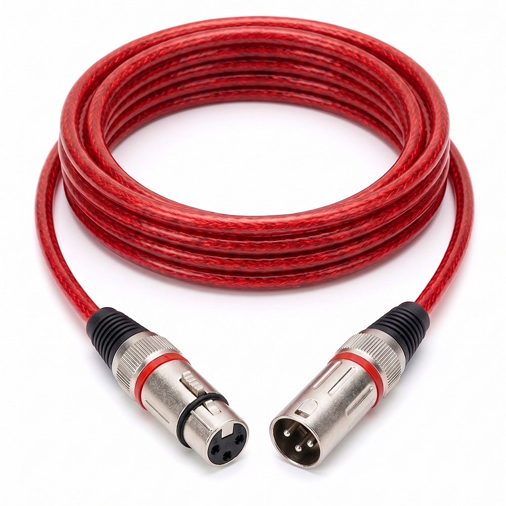 Cable de Audio Profesional Canon XLR Macho a Canon XLR Hembra de Alta Fidelidad 5 Metros Rojo S2140
