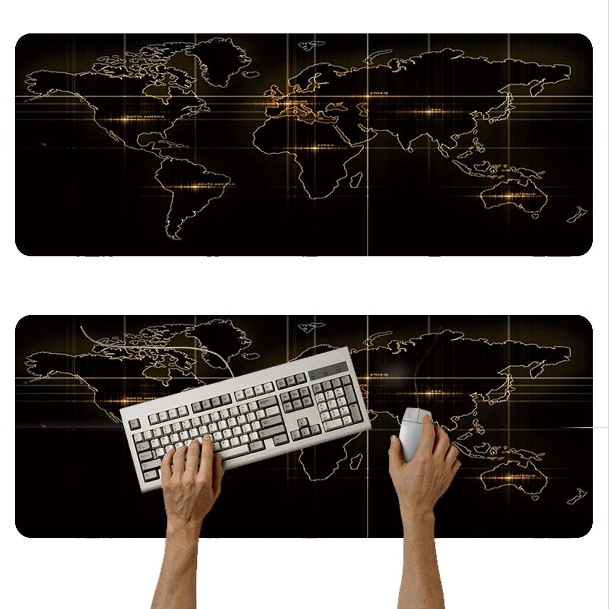 Mouse Pad Base de Escritorio Extra Large 80x30cm | Mapa Negro Tech S0931