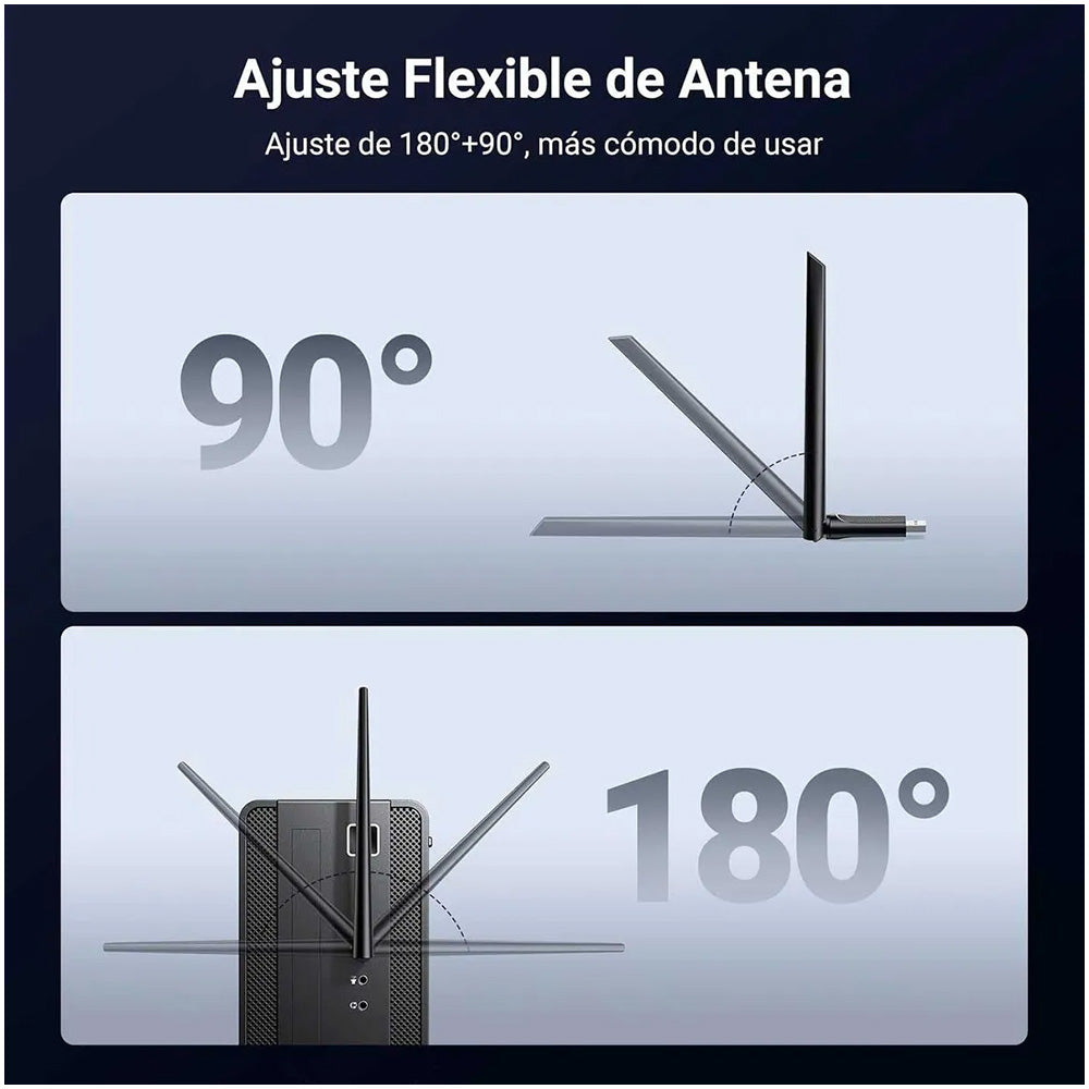 Adaptador Wi-Fi 6 USB Dual Band Ugreen AX900 de Alta Cobertura 886mbps S2128