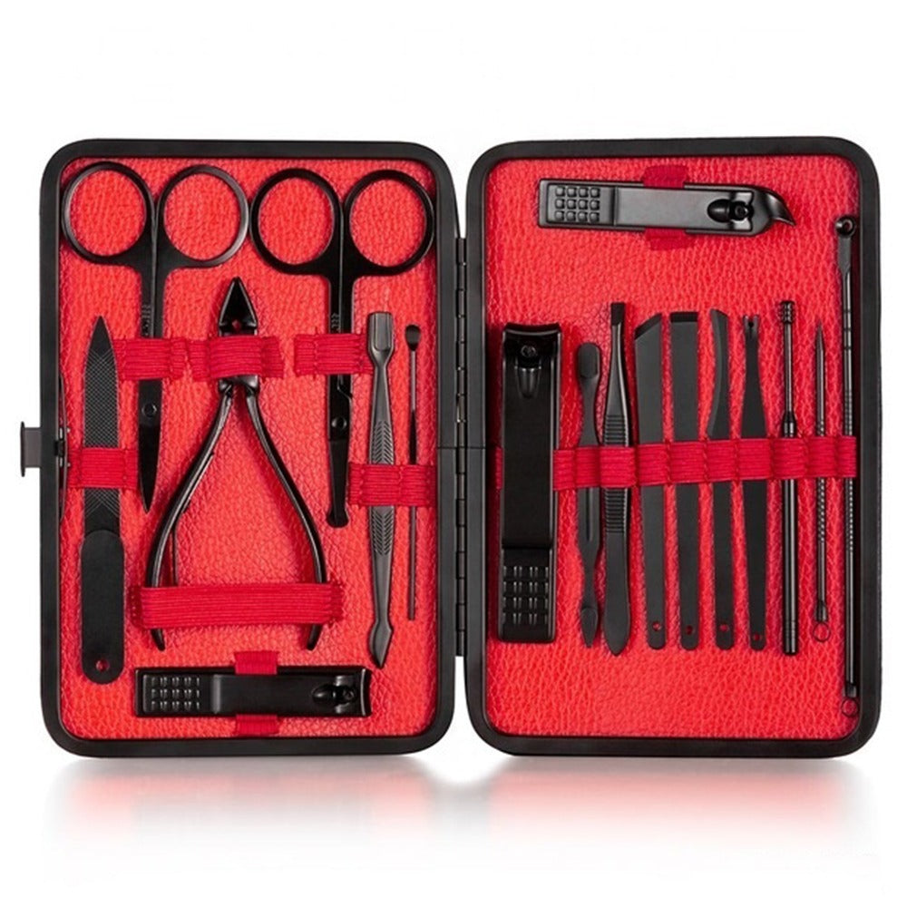 Set Manicura y Pedicura Acero Inoxidable | 18 Piezas | Estuche de Lujo S0683