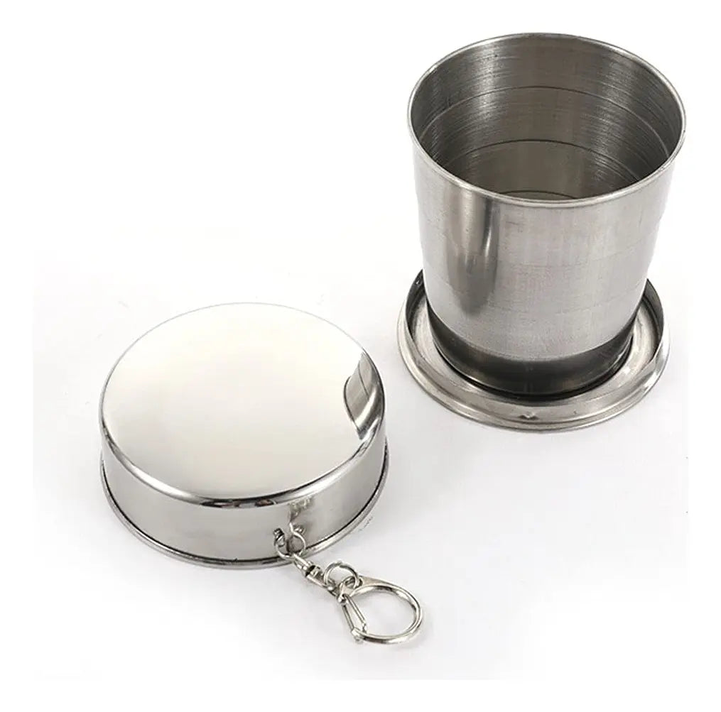 Taza Plegable de Acero Inoxidable Portátil para Camping y Exteriores (8.5 oz) S2160