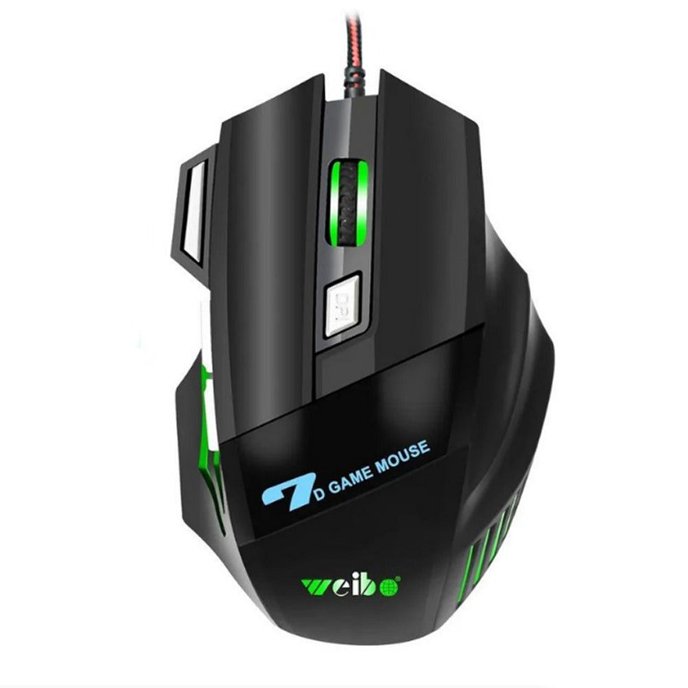Mouse Gamer Weibo X7 RGB Iluminacion Led 3200 Dpi Cable 1.8m S0733