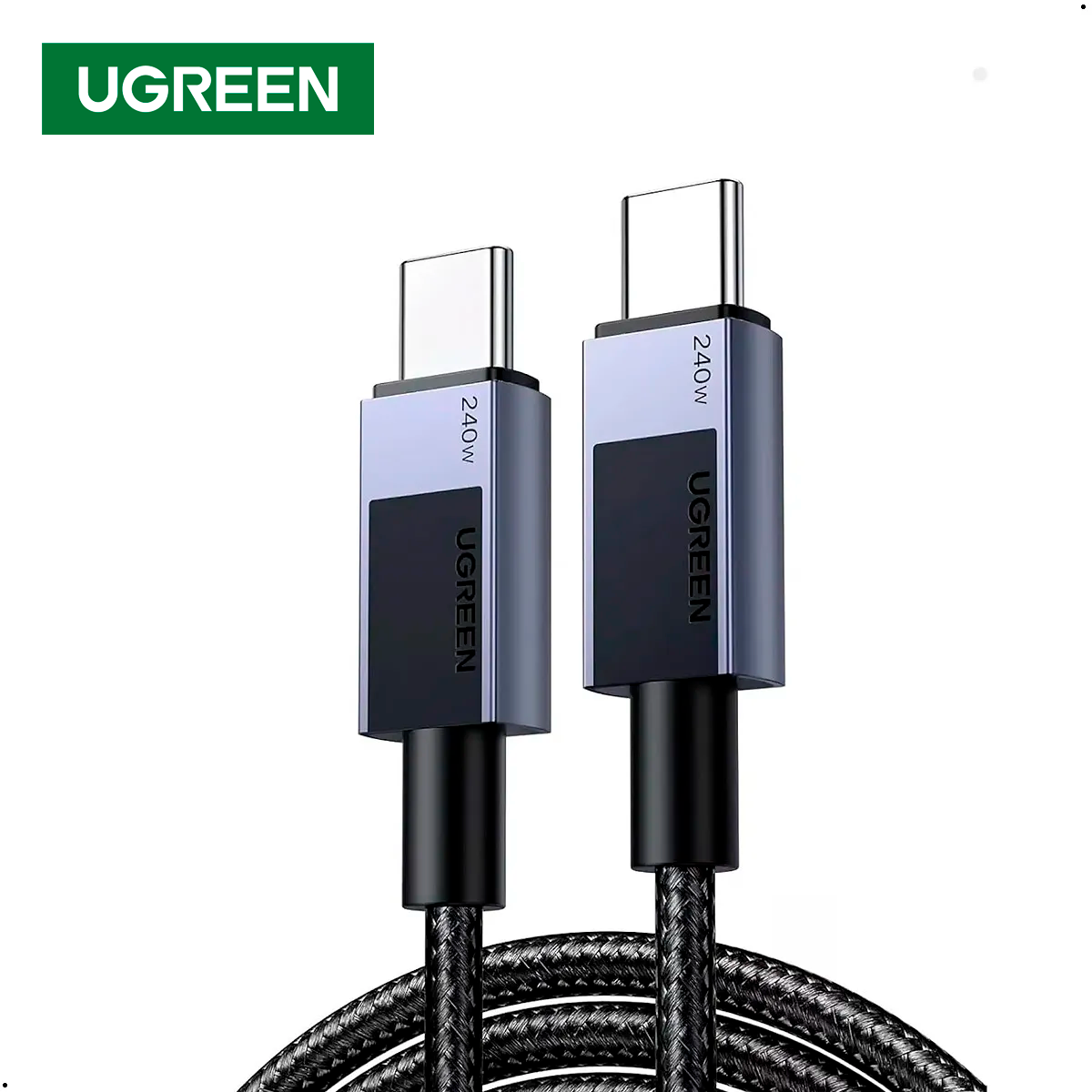 Cable USB-C a USB-C Ugreen Carga Rápida 240W PD 3.1 Trenzado de 2 Metros S2194