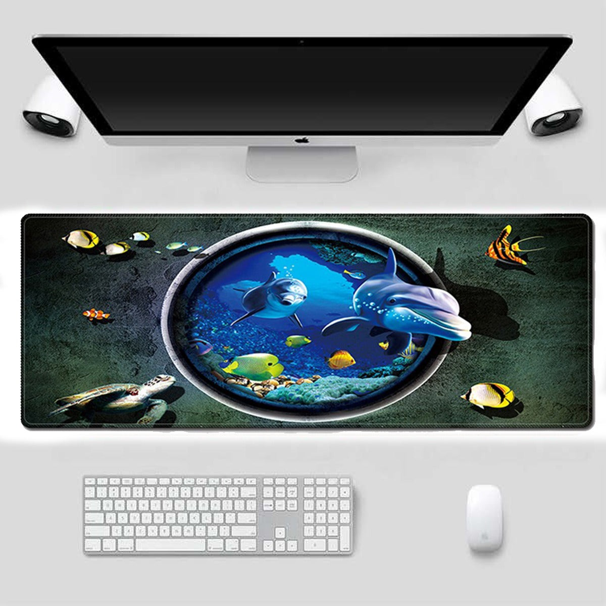 Mouse Pad Base de Escritorio Extra Large 80x30cm | Acuario 3D S0649-60