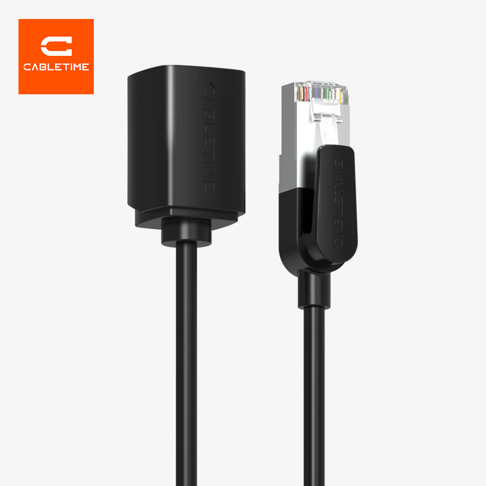 Cable Extensión Ethernet Cat6 RJ45 Macho a Hembra CABLETIME 5 Metros Gigabit 1000Mbps 250MHz Blindaje FTP Conductor 26AWG S2348