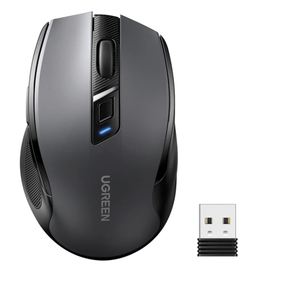Mouse Inalámbrico Ergonómico Ugreen MU006 Dual 2.4G Bluetooth 5.0 4000 DPI Silencioso Negro 90855 S2214
