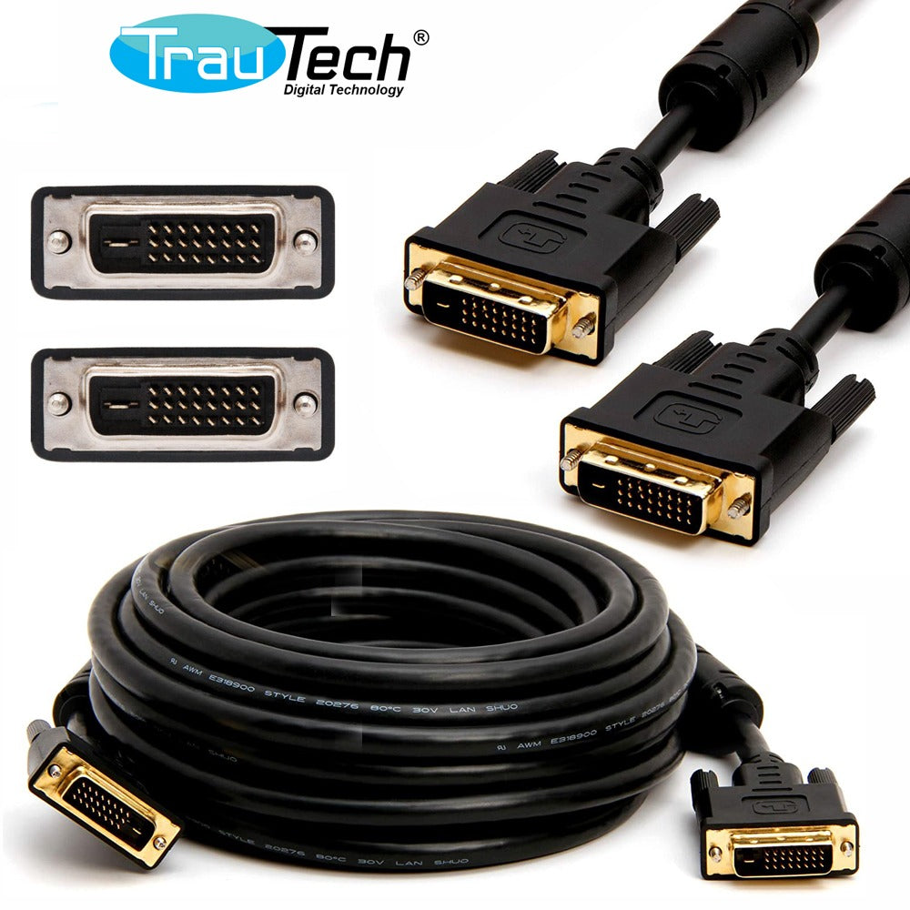 Cable Dvi a Dvi 3 Metros 24+1 Pines Monitor Trautech pvc doble filtro S1210
