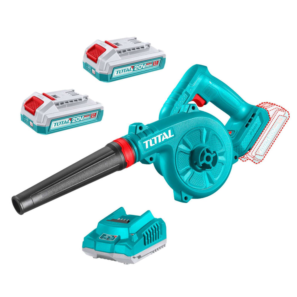Sopladora Inalámbrica 20V TOTAL Motor Brushless 72 m/s con 2 Baterías 2.0Ah y Cargador Plataforma P20S S2312