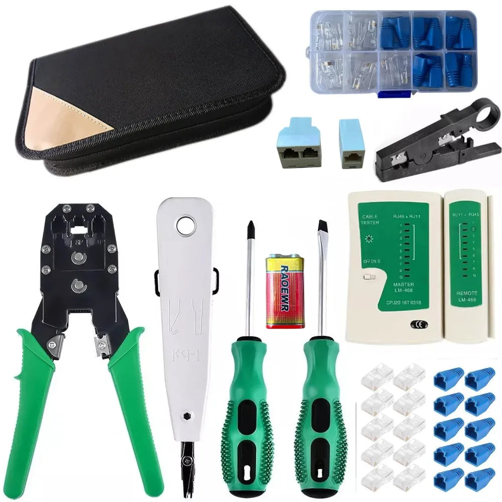 Kit de Herramientas de Red Rj1112 Rj45 Probador Crimpiador Testeador S1800