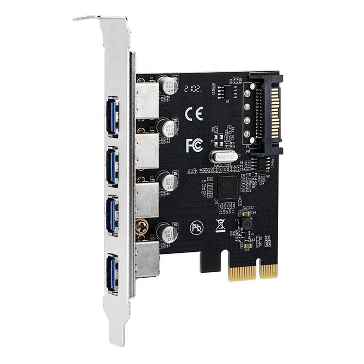Tarjeta de Expansión PCI-Express PCI-E a 4 Puertos USB 3.0 SuperSpeed 5Gbps Chipset VIA Alimentación SATA s2260