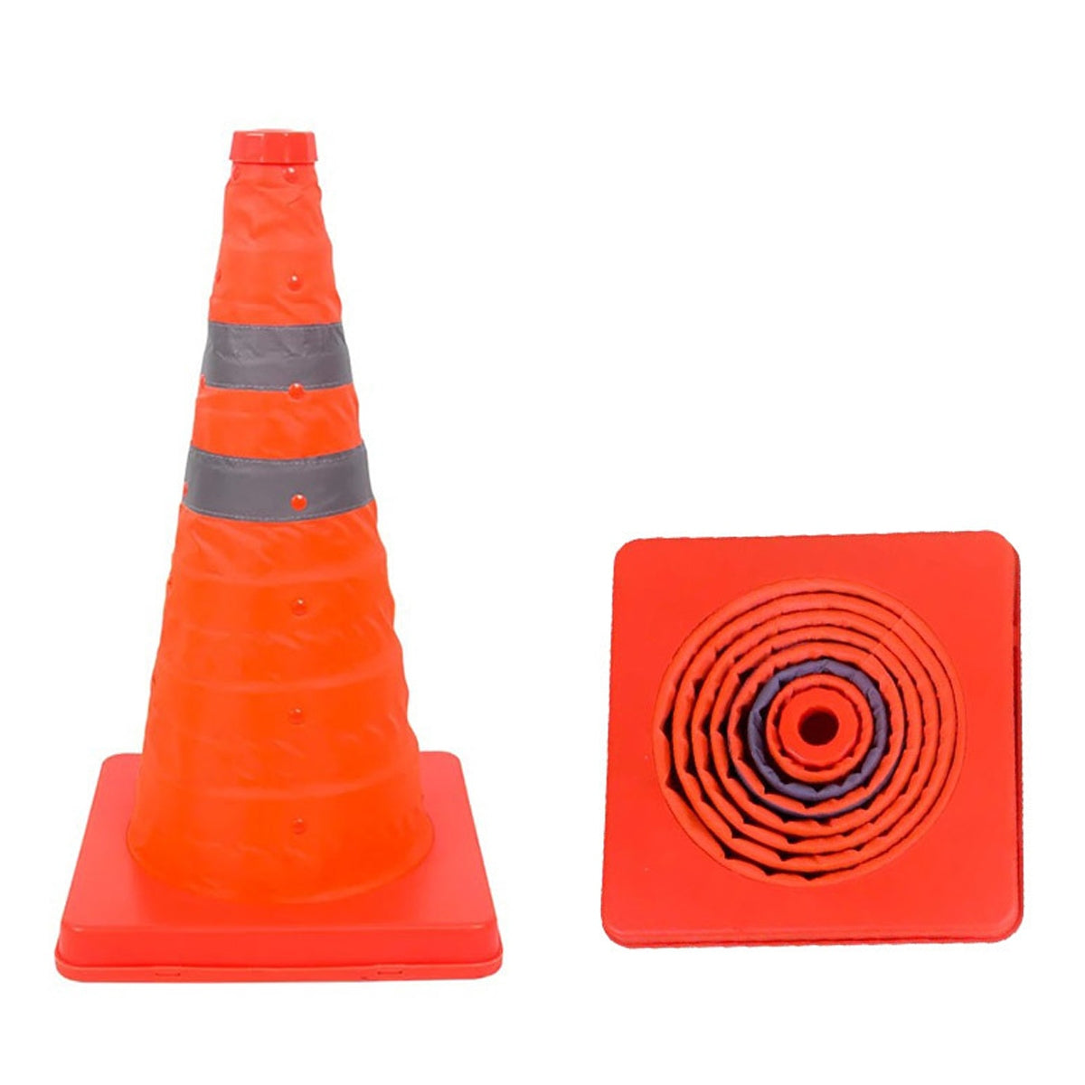 Conos de Seguridad de 45 cm Plegables | Doble Cinta Reflectiva S0945