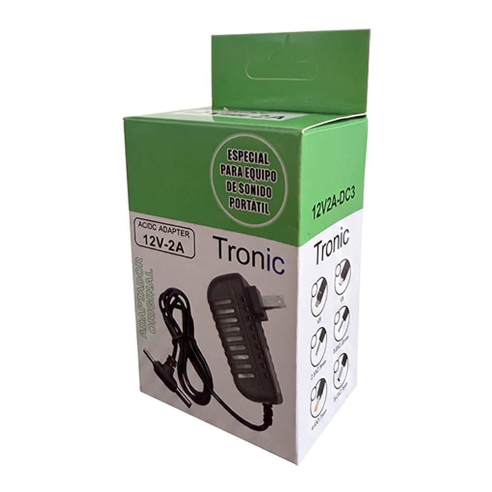 Adaptador de Corriente 12V 2A Tronic Voltaje Regulado con Doble Punta (Modelo 12V2A-DC3) S2134