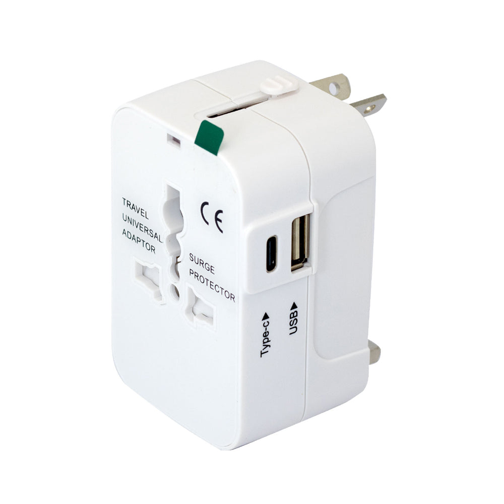 Adaptador Internacional Enchufe Universal Viajero 110v 220v + 1 USB + 1 tipo C S2011