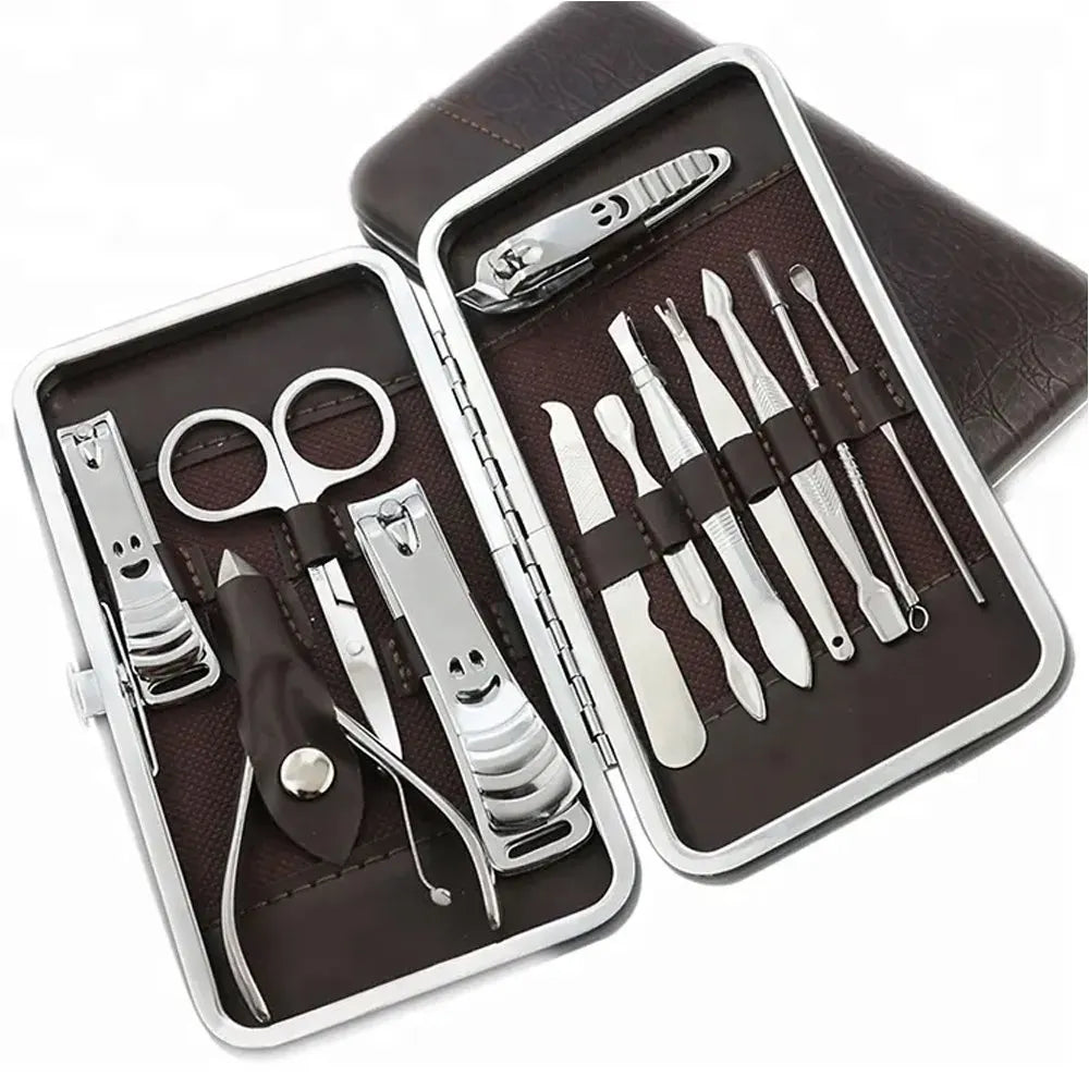 Set Manicura Pedicura Acero Inoxidable 12 Piezas Cortaúñas M S1477