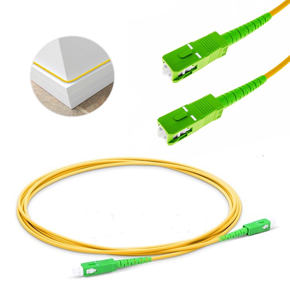 Cable patch cord de fibra optica OM3 3.0mm SC-SC APC 9/125 1.5 Metros S1257